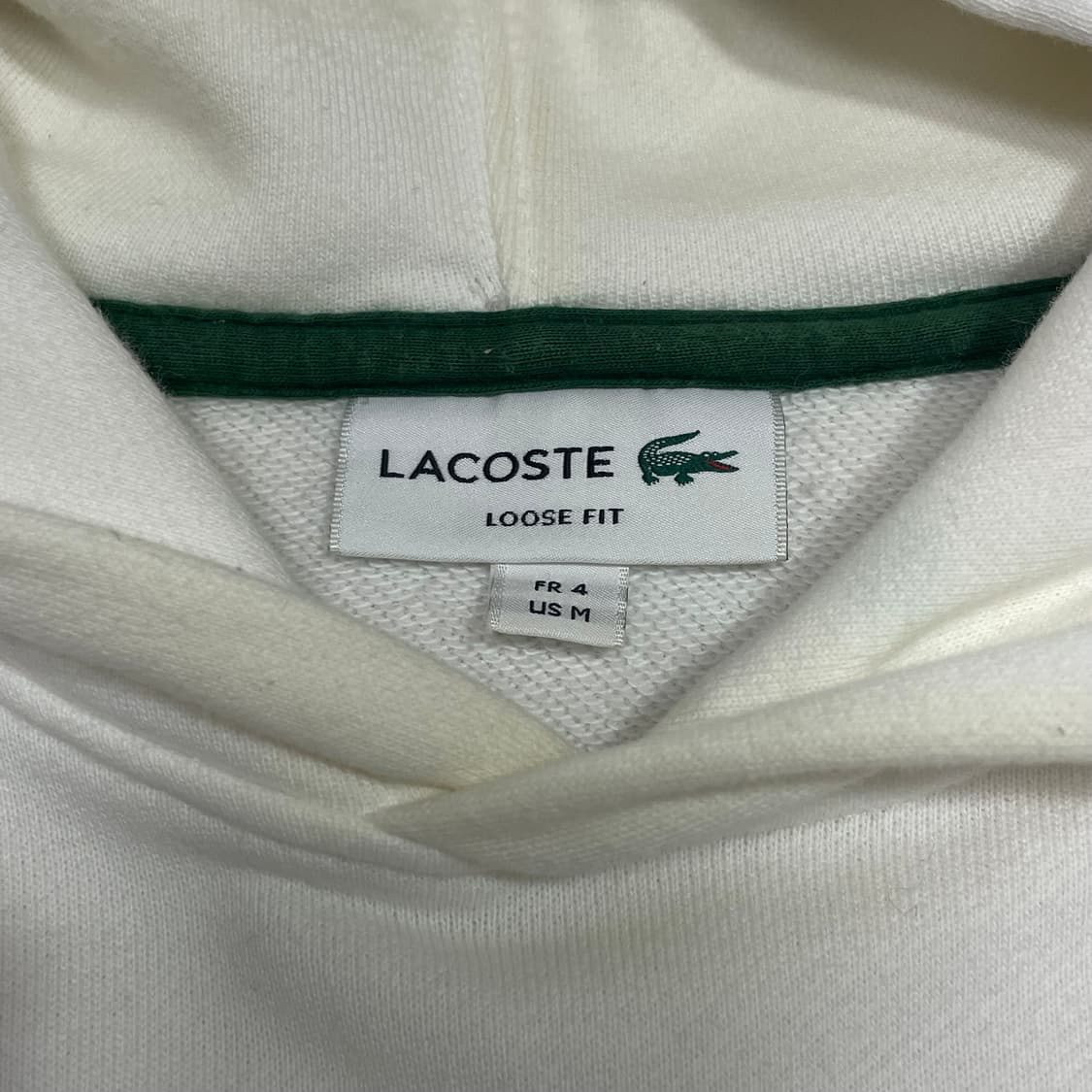 라코스테 시그니처로고 화이트 후드티셔츠 남성M 상품이미지5