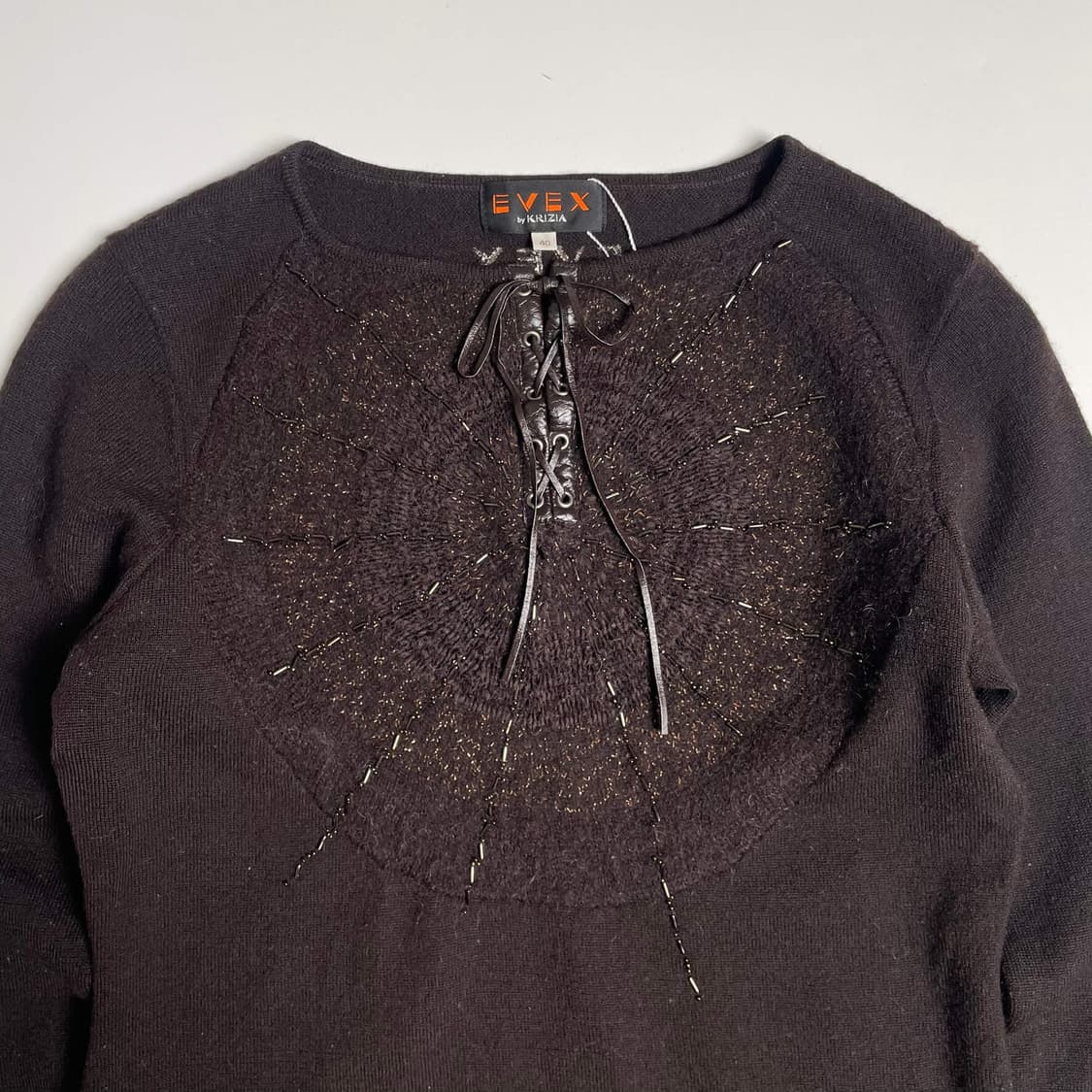 Krizia 비즈 레더 끈 울 블렌드 니트 상품이미지3