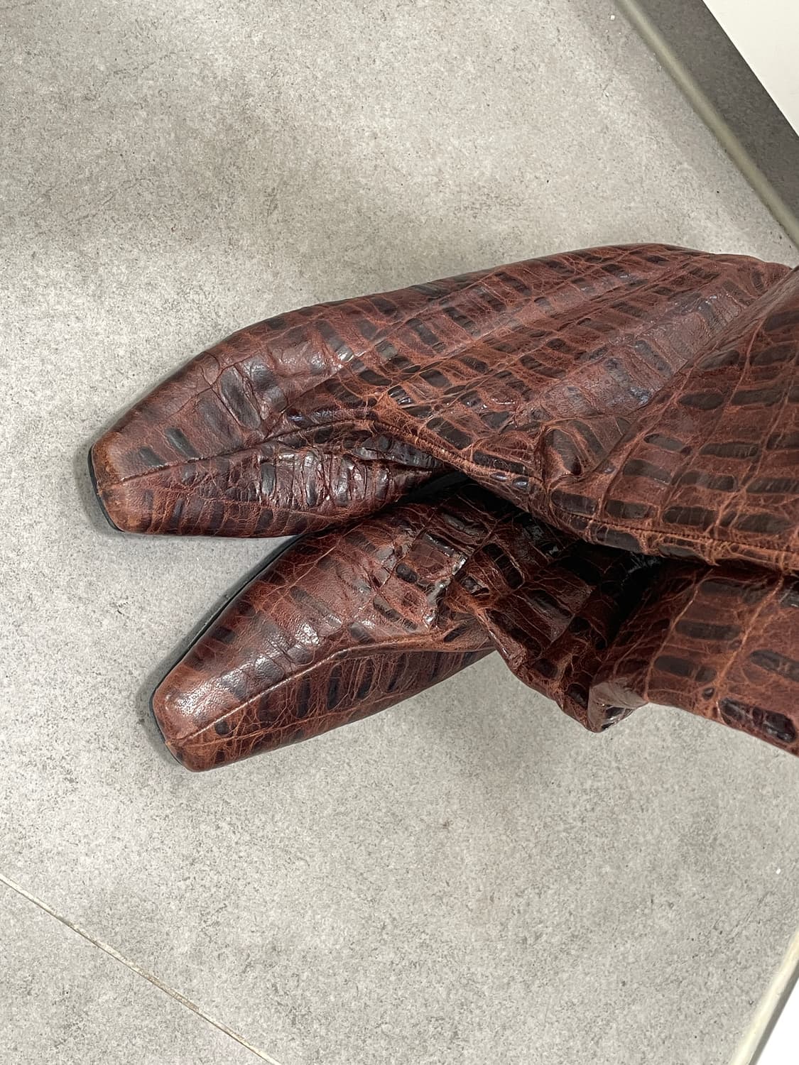 Hyoon 소가죽 롱부츠 브라운 245 상품이미지3