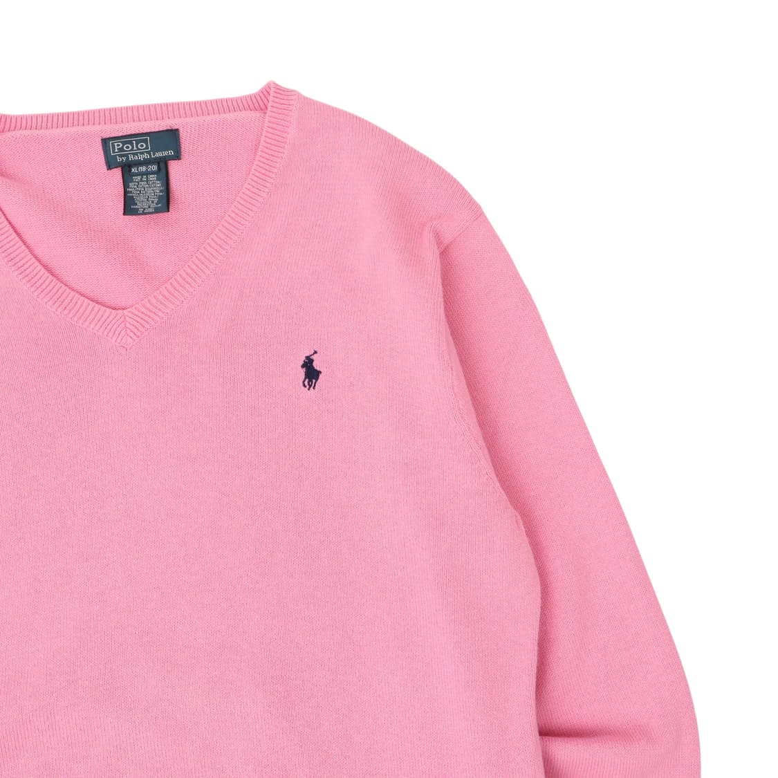 폴로 랄프로렌 라이트 핑크 코튼 브이넥 니트 상품이미지3
