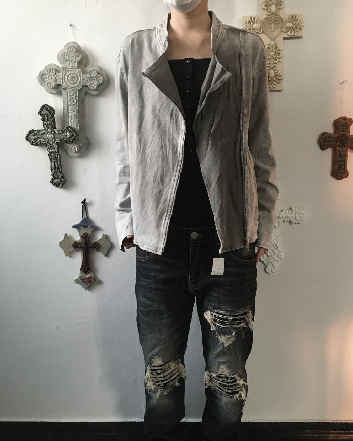 Dyed cotton rider jacket 상품이미지6