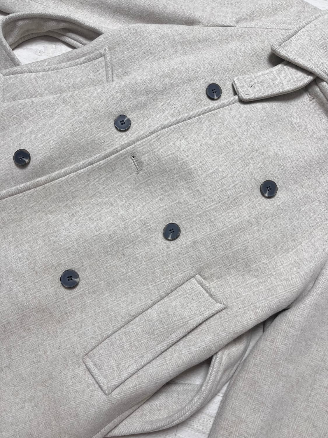 Mixxo 헤링본 더블 코트 오트밀 상품이미지3