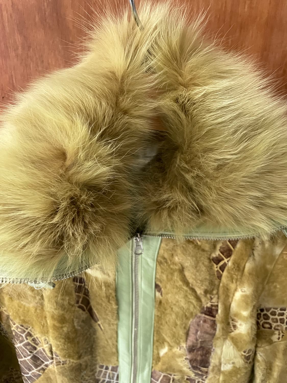 Fox patchwork shearling jacket 상품이미지6