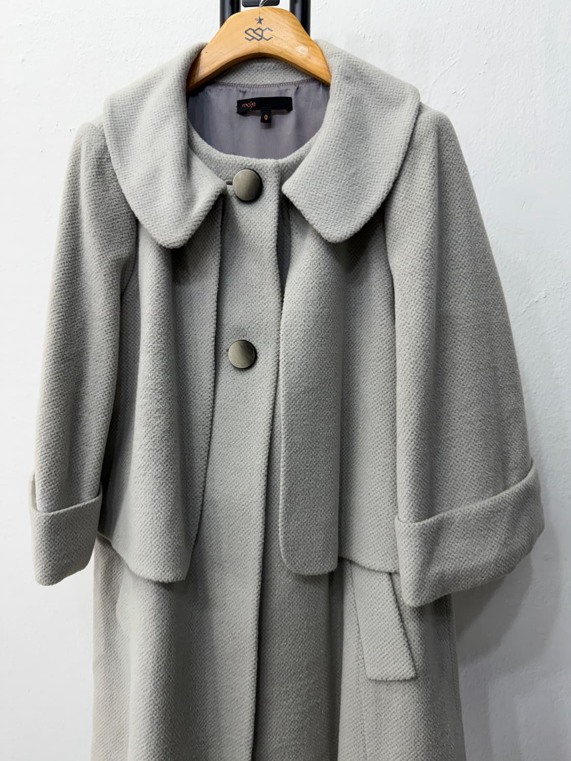 정품) maje 마쥬 A라인 회색 코트 0(55-66) 상품이미지3