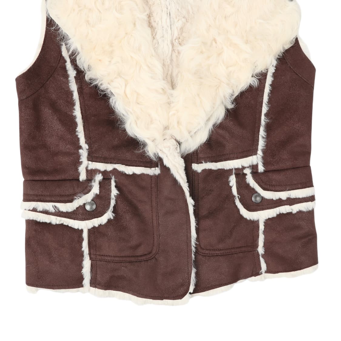 Visit in newyork 브라운 양털 베스트 상품이미지3