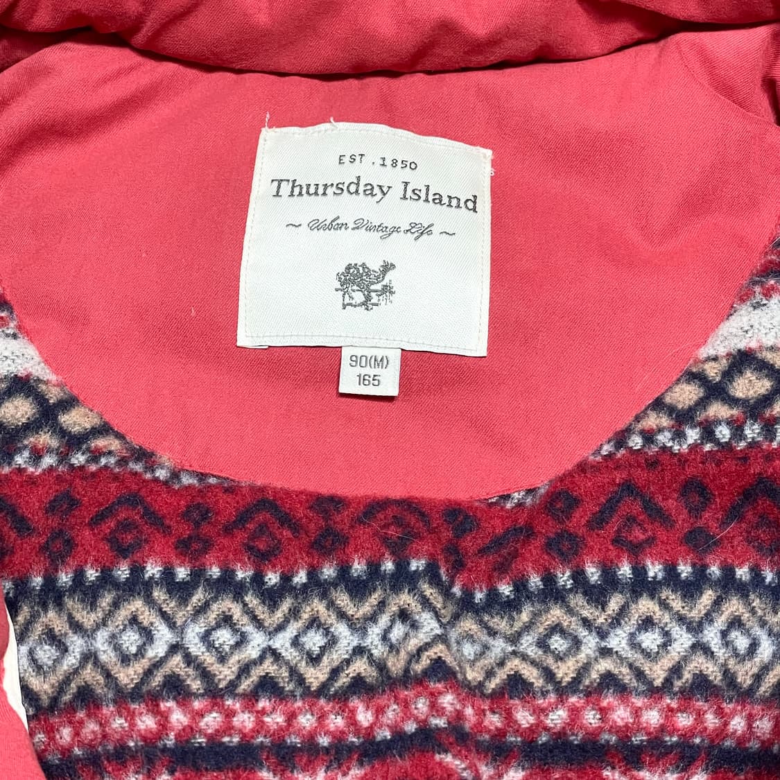 썰스데이아일랜드 레드 야상 하프 패딩 점퍼 여성90  상품이미지6