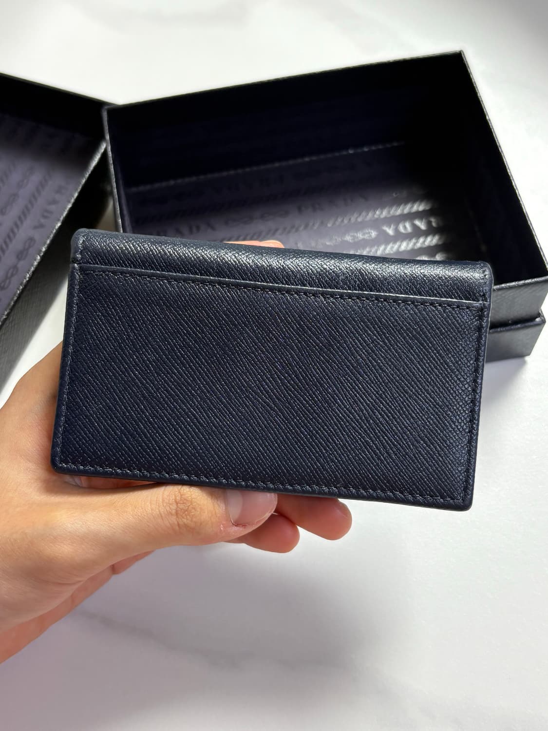 프라다 사피아노 네이비 리본 반지갑 유일매물 상품이미지2