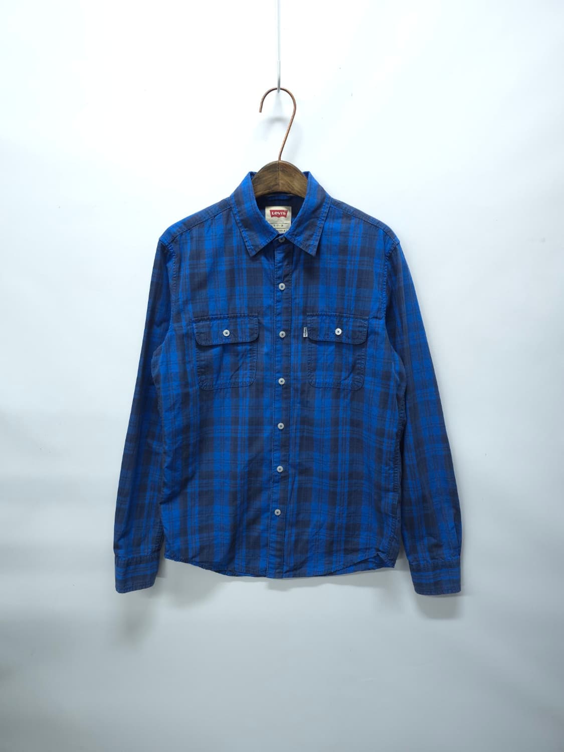 리바이스 화이트탭 블루 체크 남방 남성 셔츠 상품이미지1