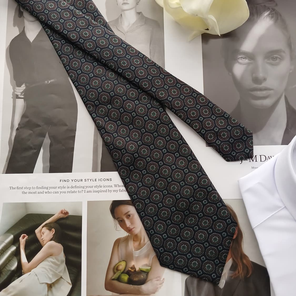 타이렉 실크 네이비 지오메트릭 넥타이 8.8cm A+등급 A18613
 상품이미지2