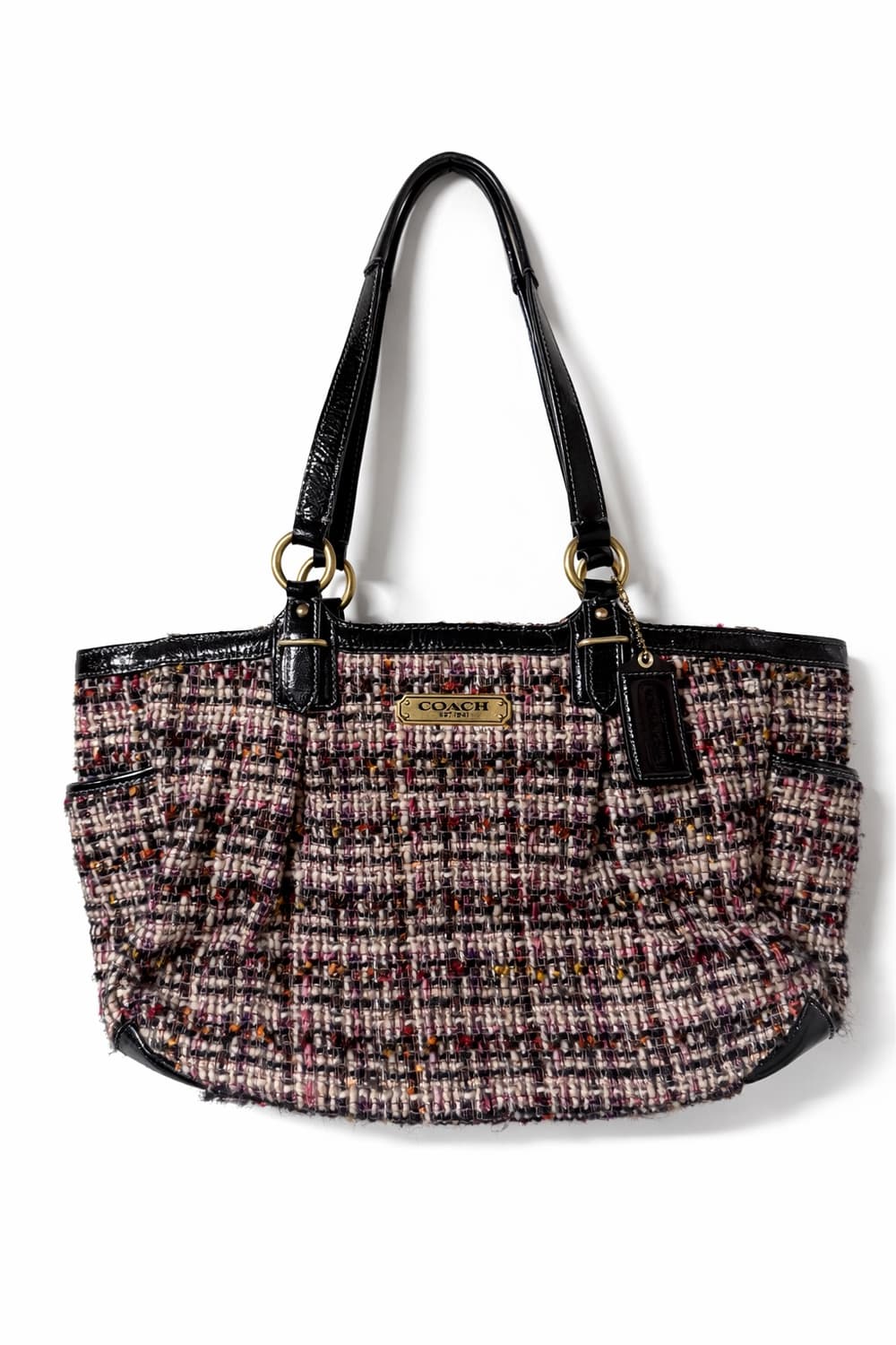 🩷희귀 코치 핑크블랙 트위드 숄더 토트백 상품이미지1