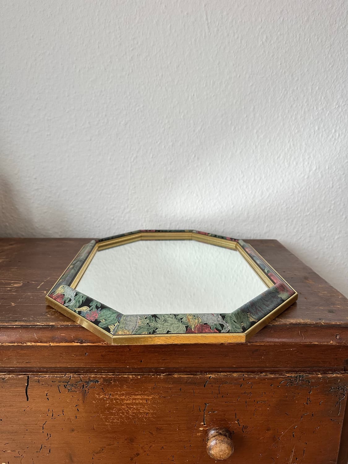 독일)빈티지 우드 꽃패턴 벽거울 상품이미지4