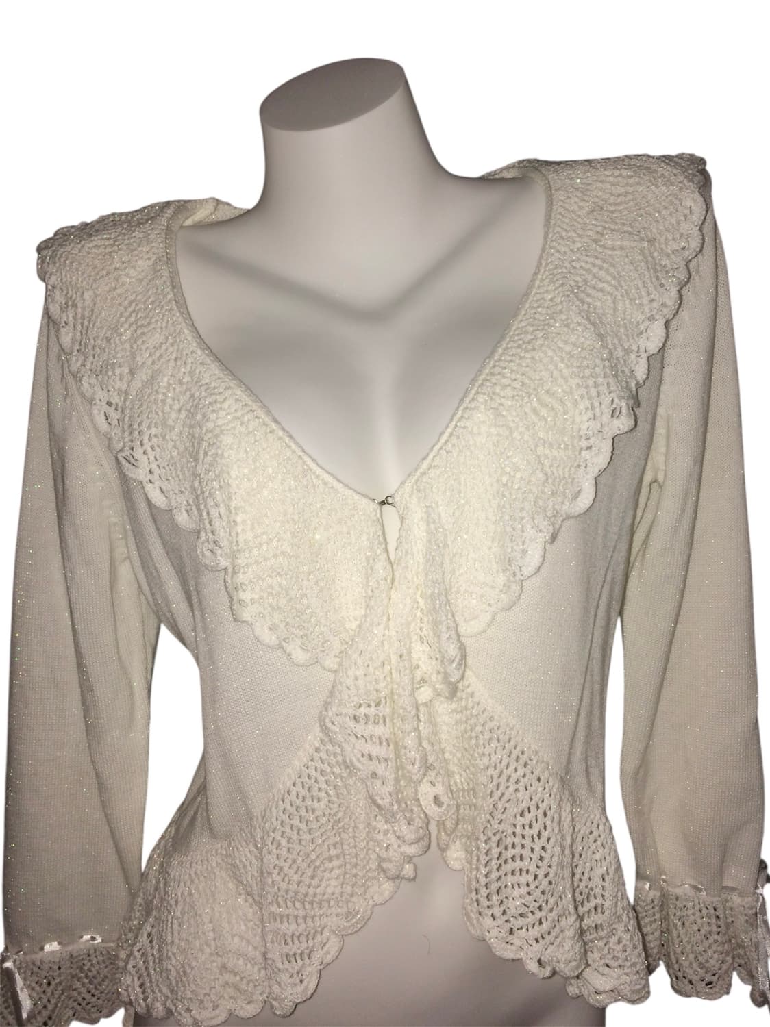 글리터 리본 러플 니트 가디건 달천 y2k 상품이미지3