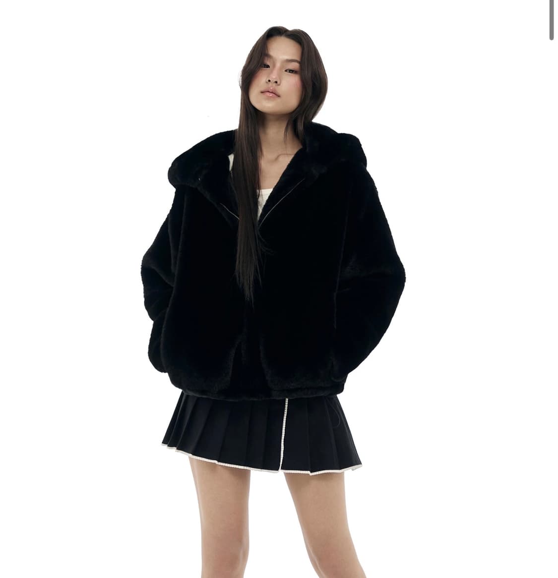 클리시어 피치푸딩 퍼자켓 블랙 상품이미지1