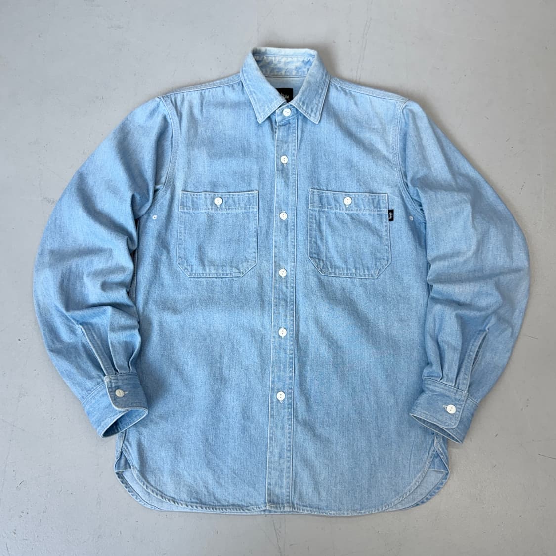 스투시 스컬 해골 빅로고 데님셔츠 상품이미지2