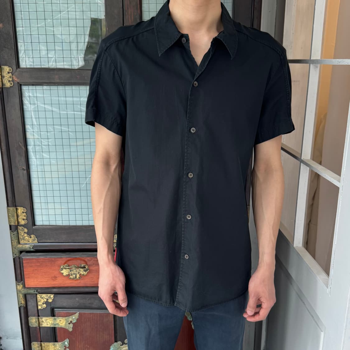 프라다 스포츠 져지 패널 반팔 셔츠 상품이미지2