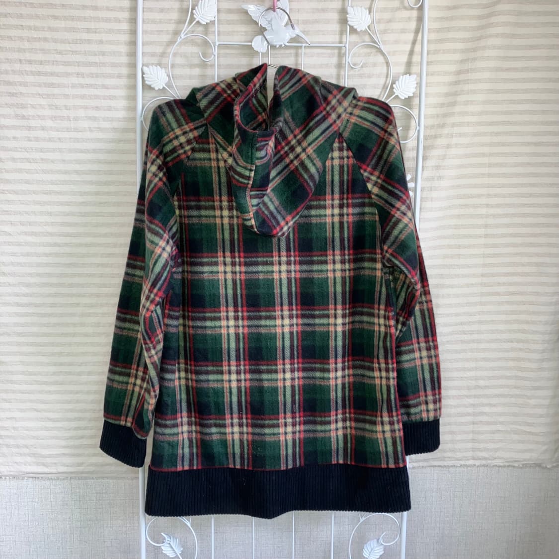 jpn vintage 그린레드 체크 후드집업 y2k 스트릿 갸루 펑키   상품이미지2