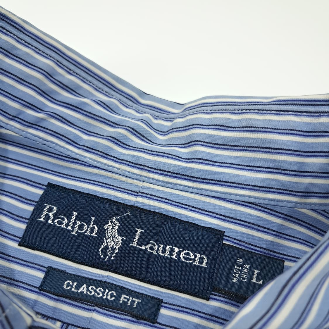 CL796 L 폴로 00s 블루 스트라이프 버튼다운 셔츠 남방 상품이미지3