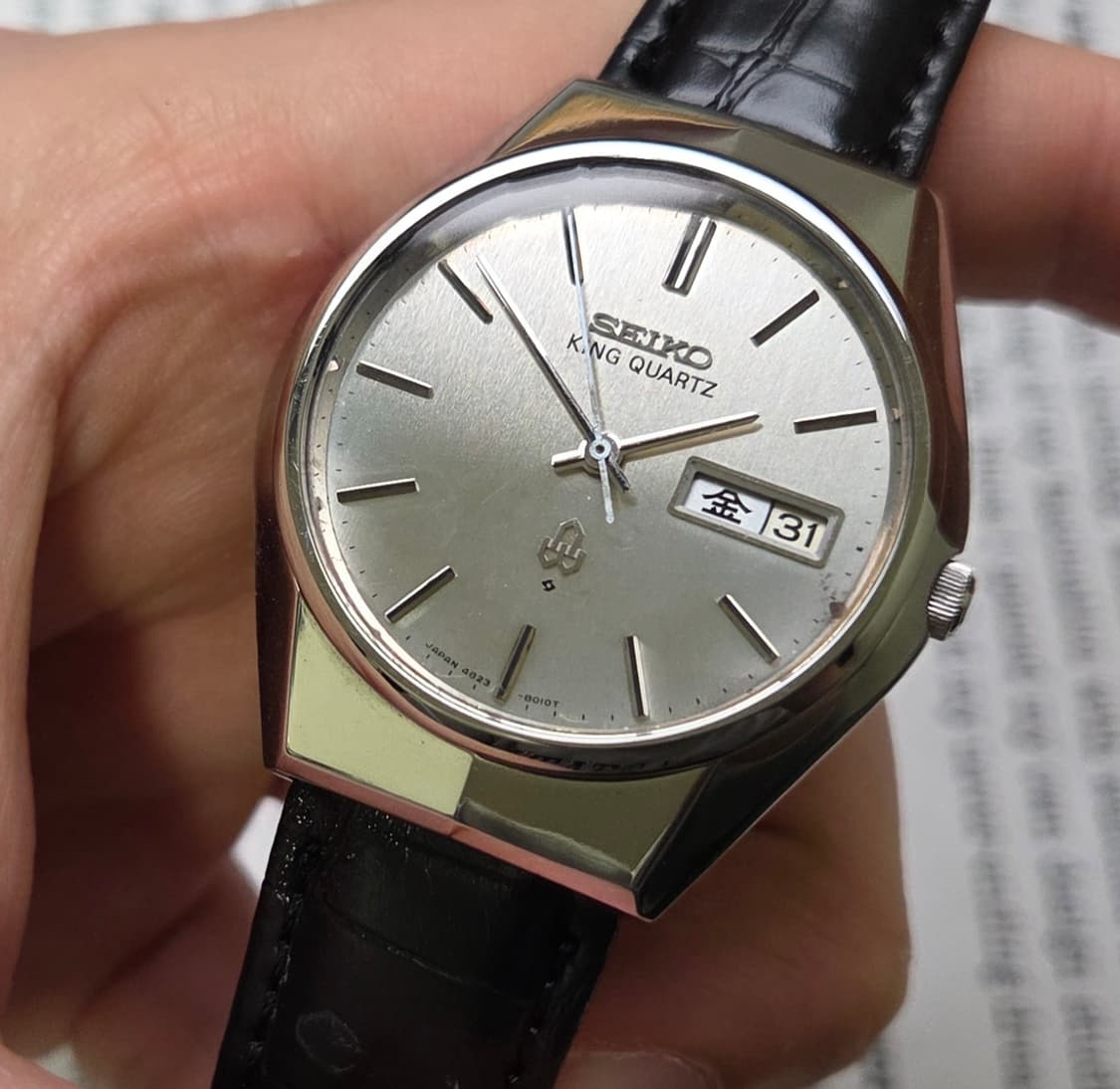 레어] 빈티지 세이코 킹쿼츠 오리지널 실버판 한자 데이데이트  상품이미지4