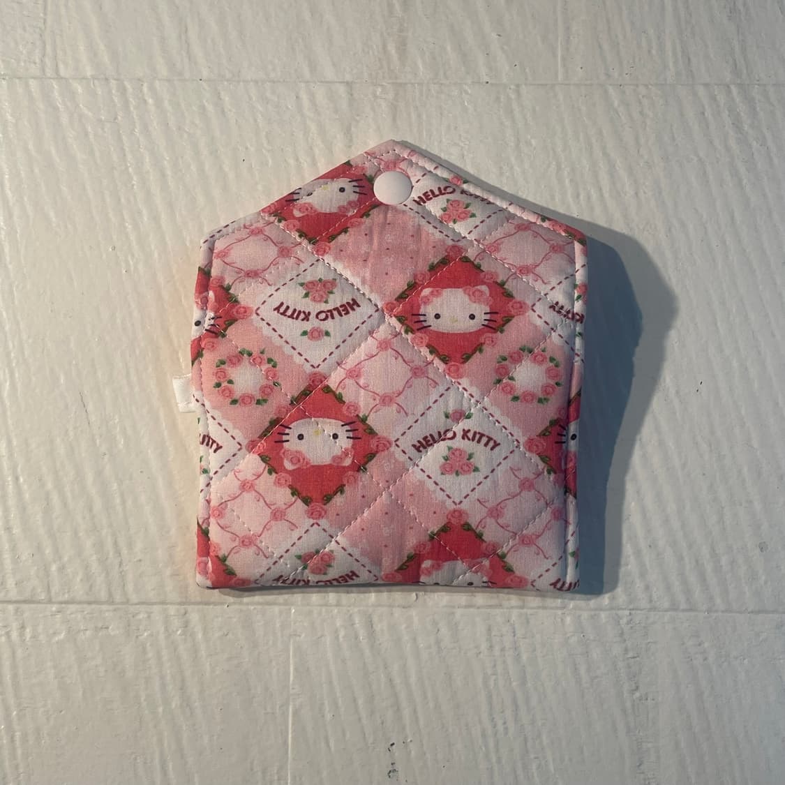 [ 핸드메이드 ] 헬로키티 장미 원단 똑딱이 카드지갑 상품이미지3