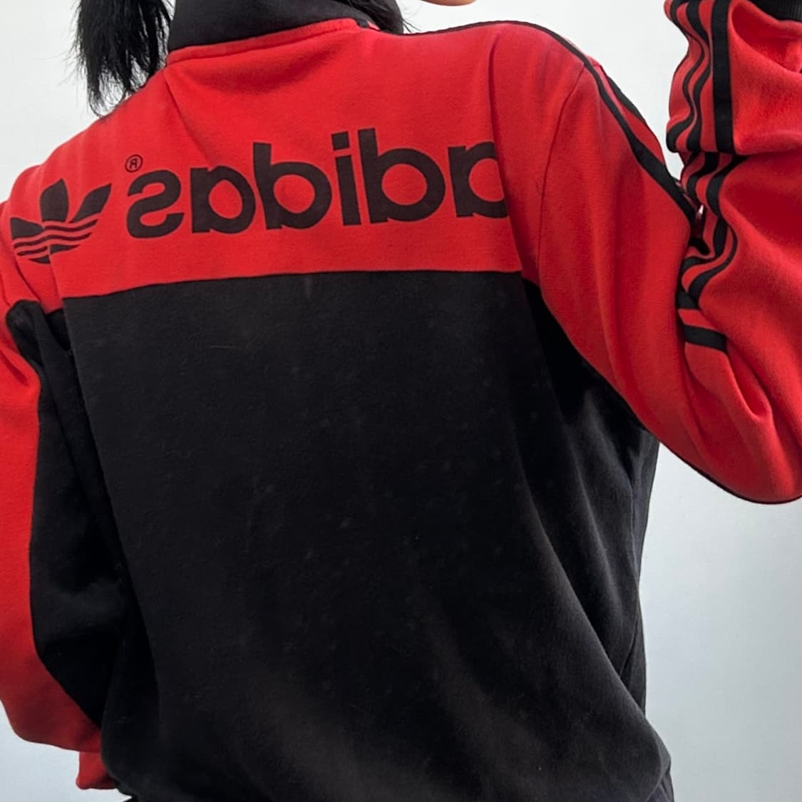 Adidas 아디다스 파이어버드 레드 블랙 배색 코튼져지 상품이미지2