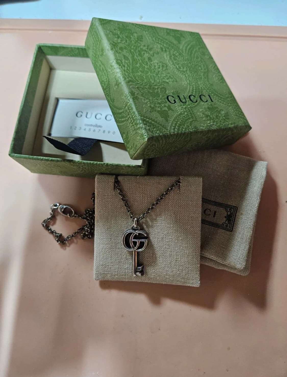 (정품) 구찌 더블 g 실버 목걸이 상품이미지1
