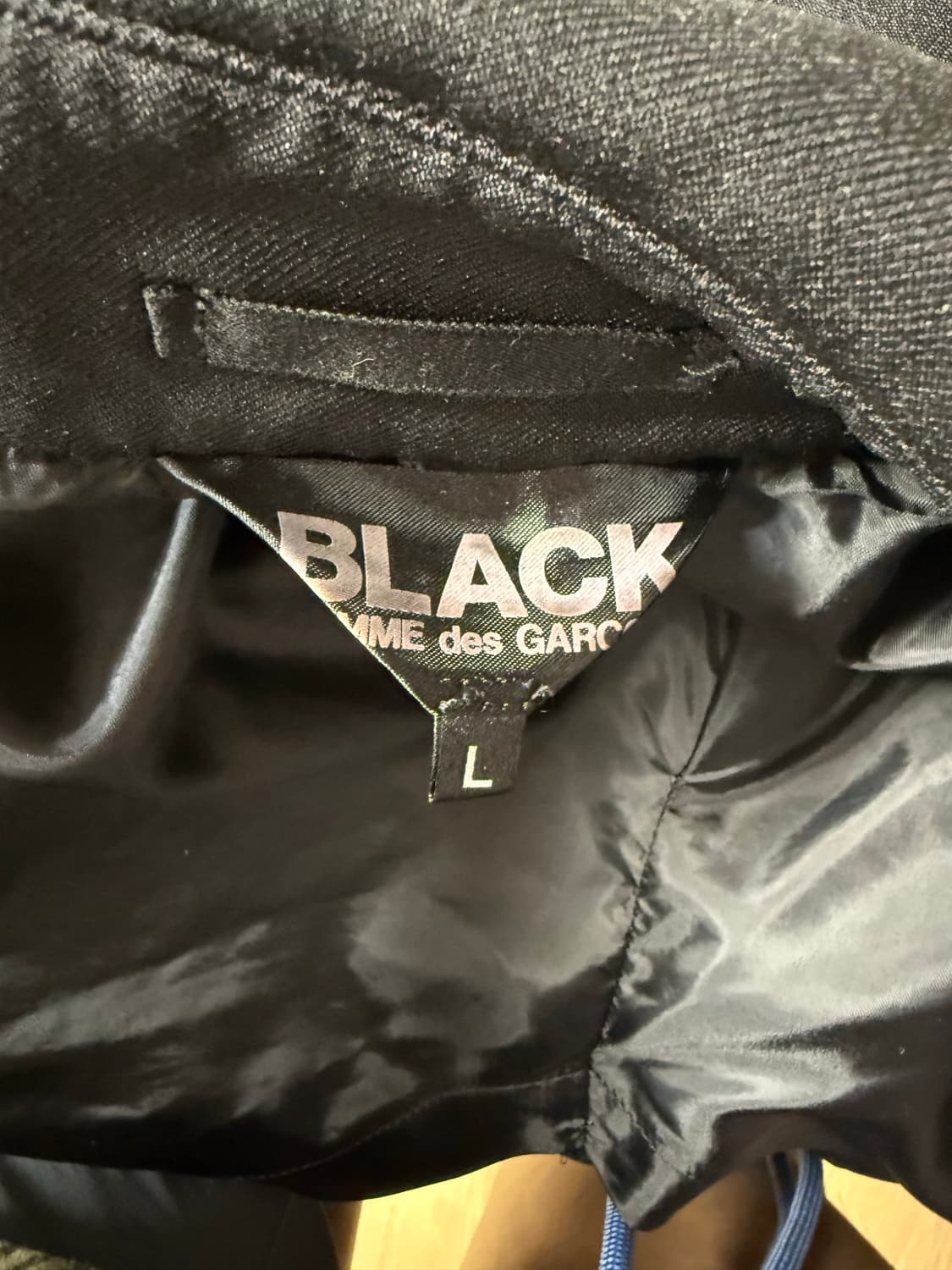 블랙 꼼데가르송 축융폴리 피코트 L 상품이미지4