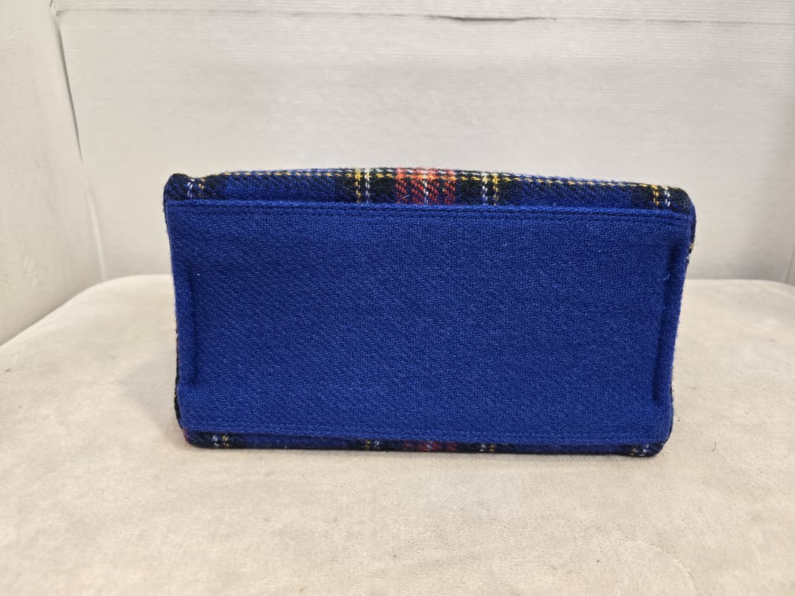 해리스 트위드+오쏘몰 블루 체크 타탄 울 토트백 상품이미지8