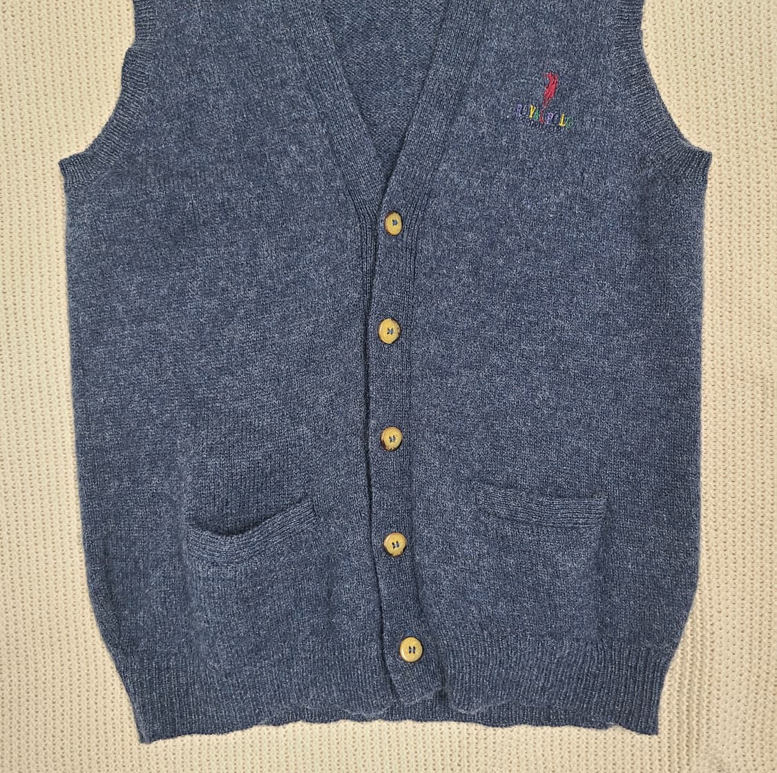 Royal Polo Sports Club 멜란지 블루 니트 베스트 상품이미지4