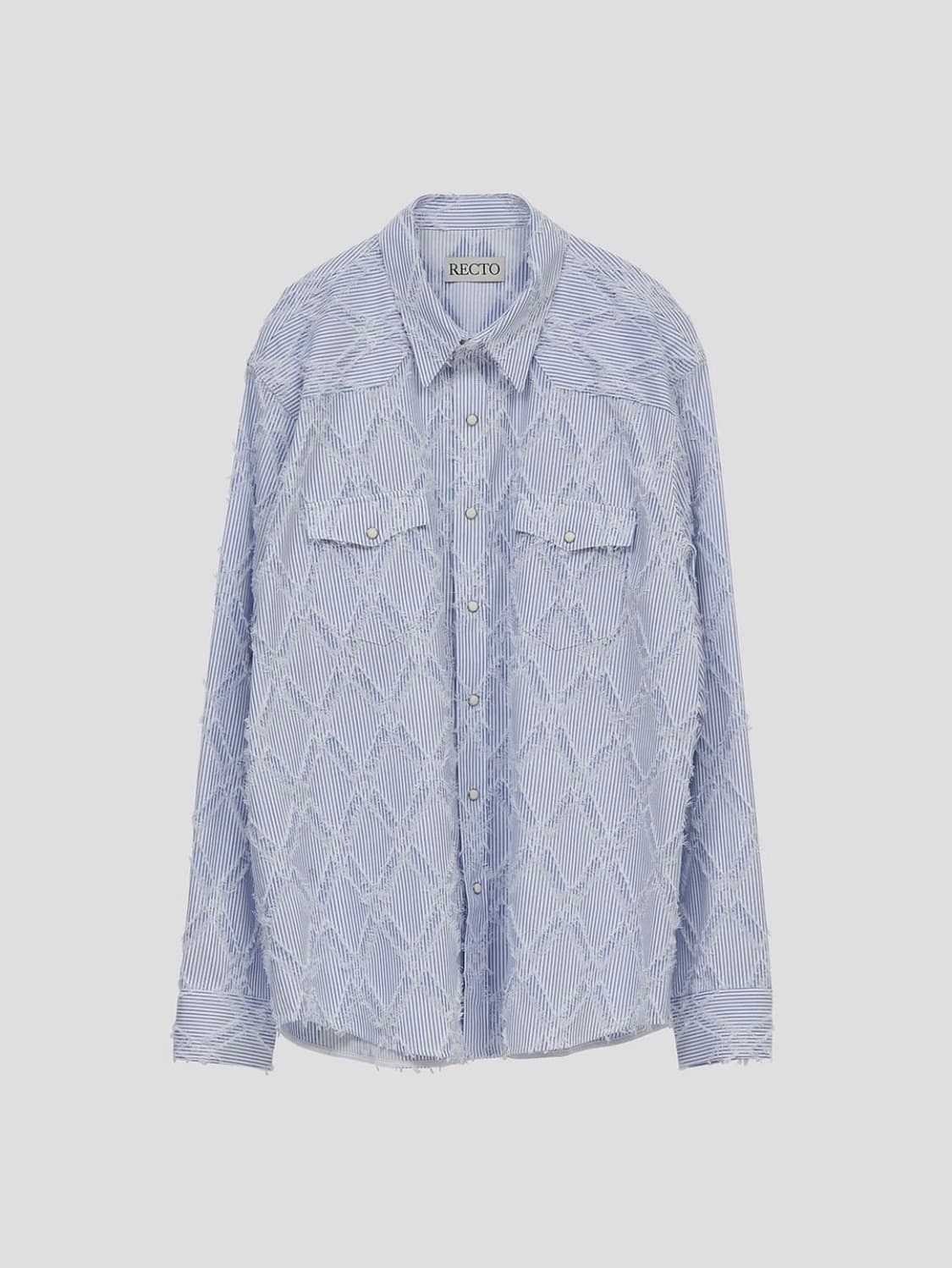 새제품) 렉토 보헤미안 테슬 웨스턴 스트라이프 셔츠 L 상품이미지1