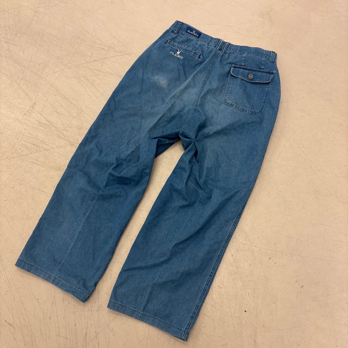 플레이보이 워싱 와이드 데님 팬츠 상품이미지3