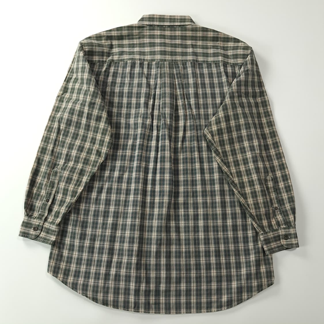 CK387 L 엘엘빈 90s 다크 그린 스몰 타탄 체크 셔츠 남방 상품이미지6