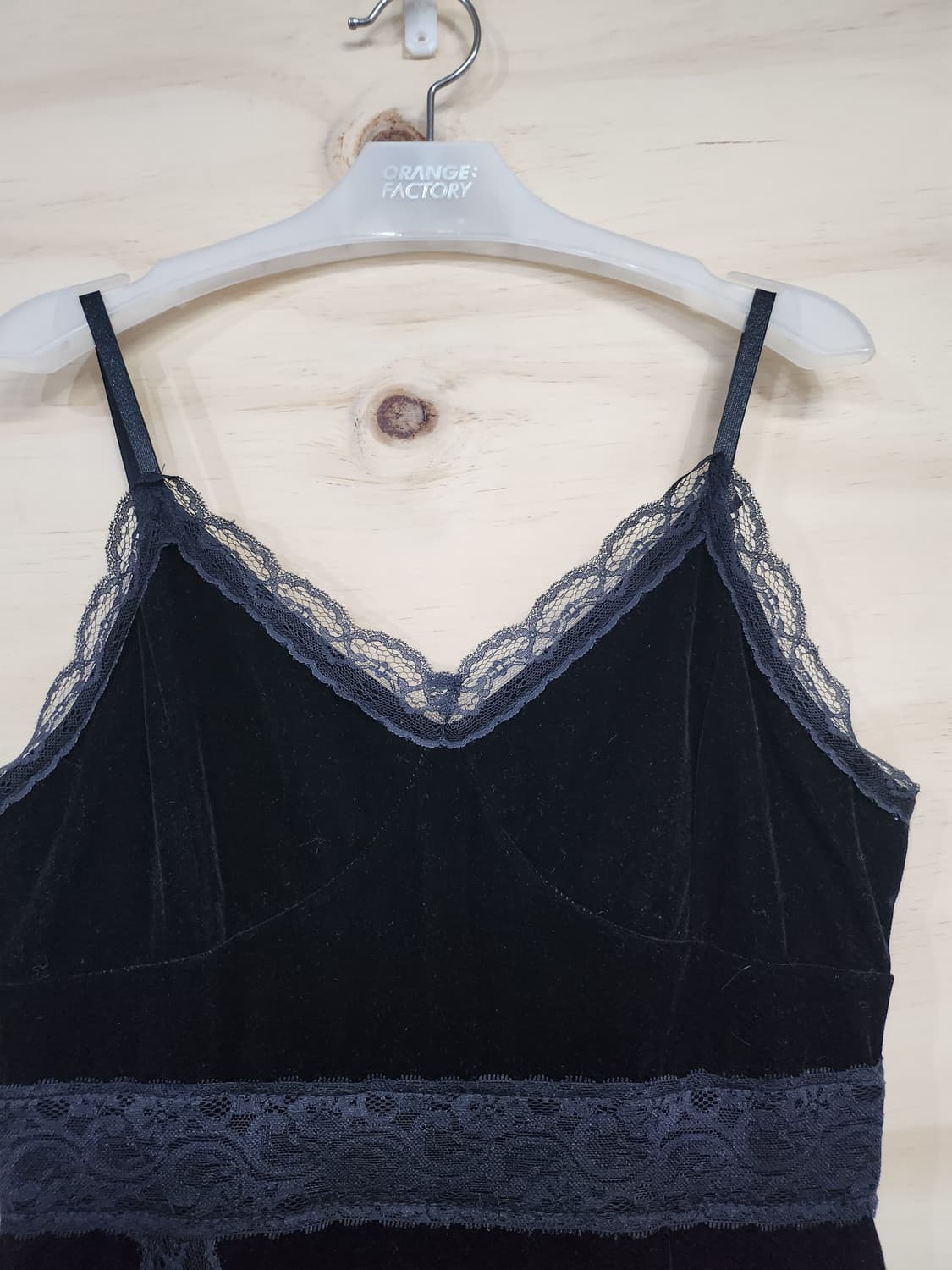 1098) 블랙 벨벳 레이스 슬립 미니 원피스 상품이미지3