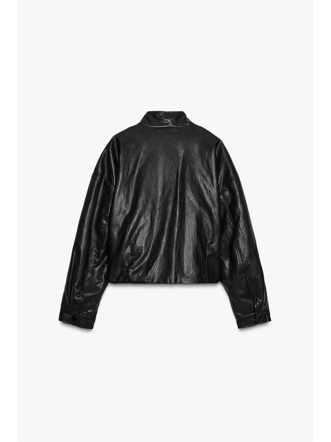 자라 하이넥 페이크 레더 봄버 자켓 상품이미지2