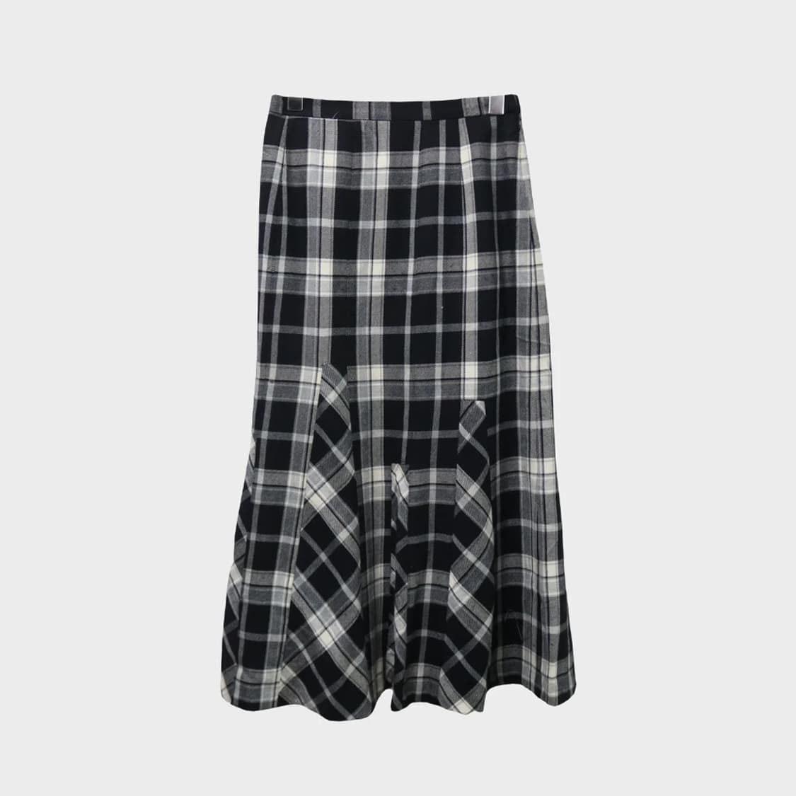 VAREN 체크 머메이드 울 혼방 롱 스커트 61374 상품이미지2