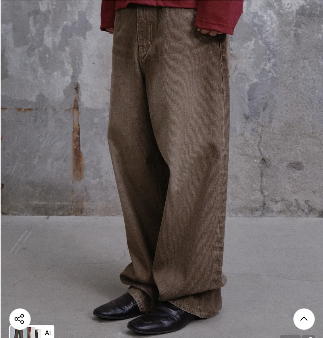 [2] 다이브인 루스드 와이드 데님 (Ribbed brown) 상품이미지1