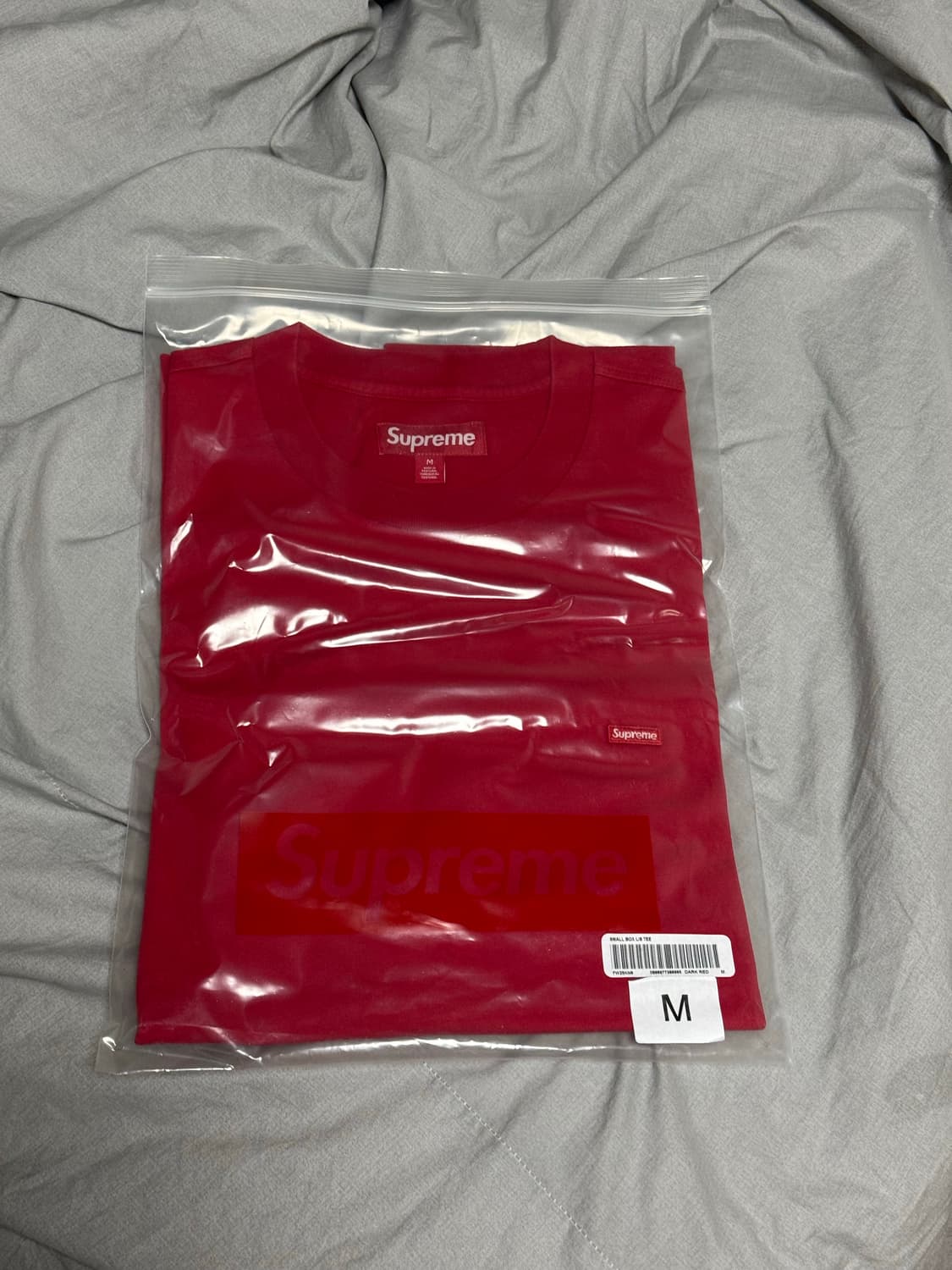 25fw슈프림 미니로고 롱슬리브 M 다크 레드  상품이미지2