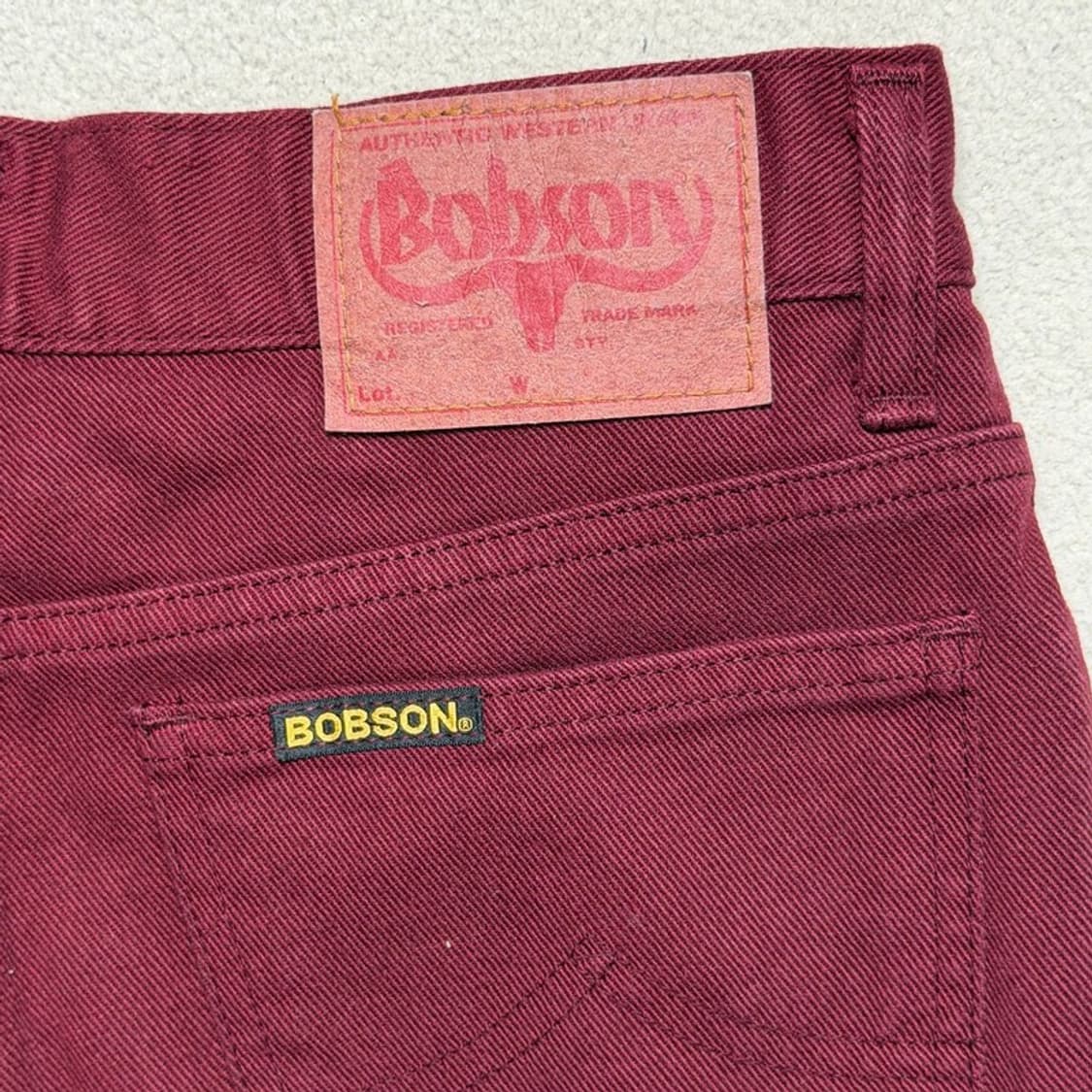 밥슨 스트레이트핏 데님 팬츠 레드 30 상품이미지6