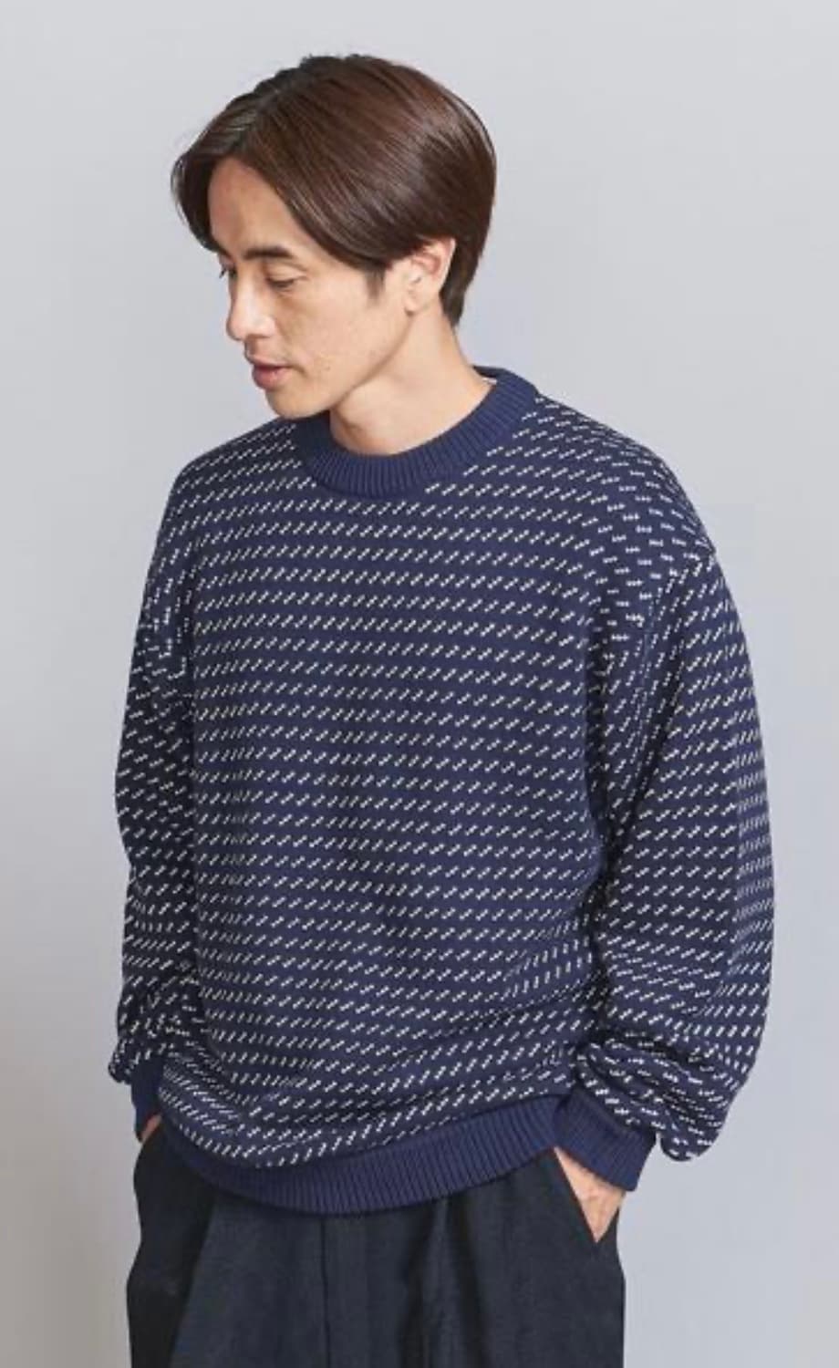 뷰티앤유스 버즈아이 패턴 크루넥 스웨트 상품이미지9