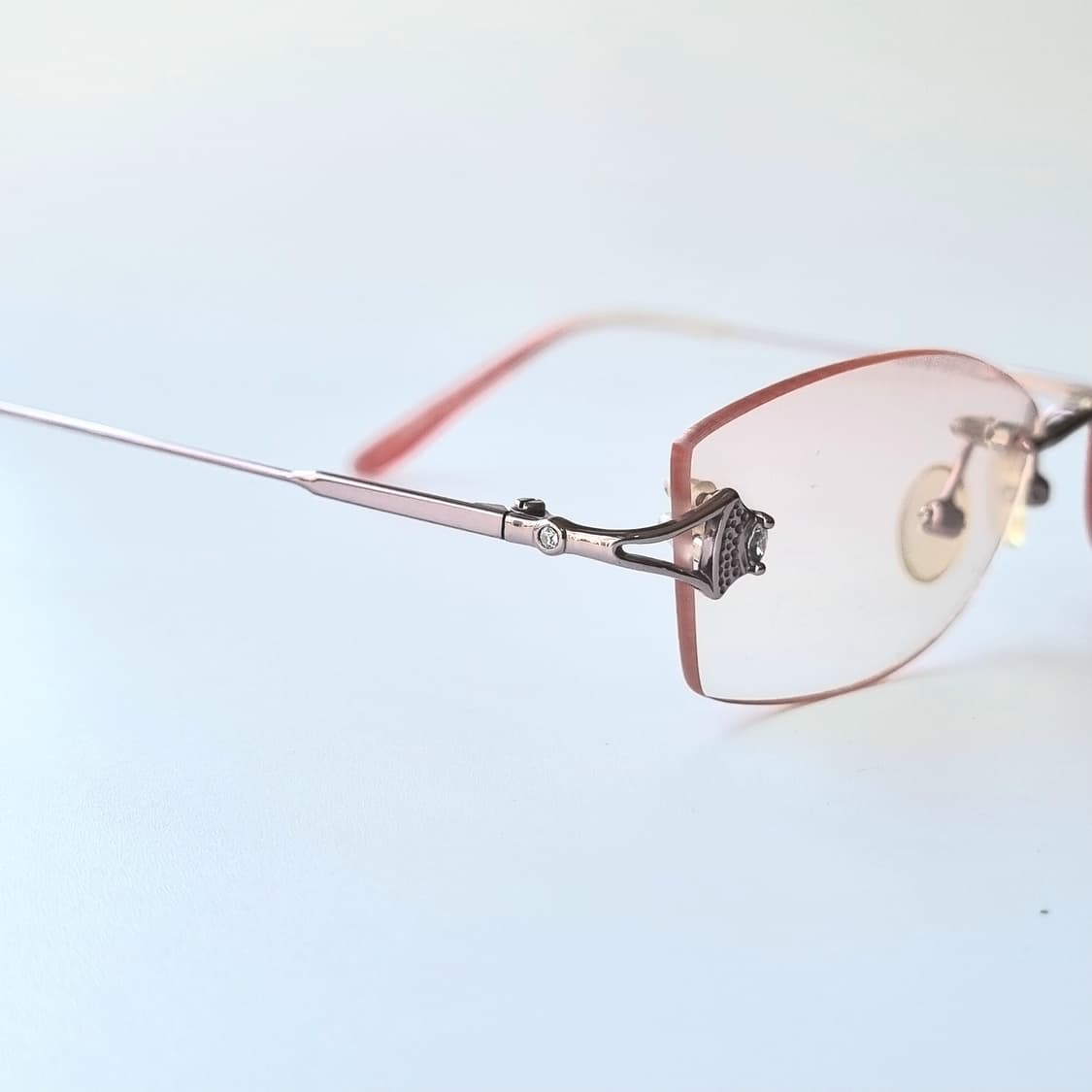 데드스탁 캣아이 핑크 무테 큐빅포인트 안경테 1482 상품이미지6