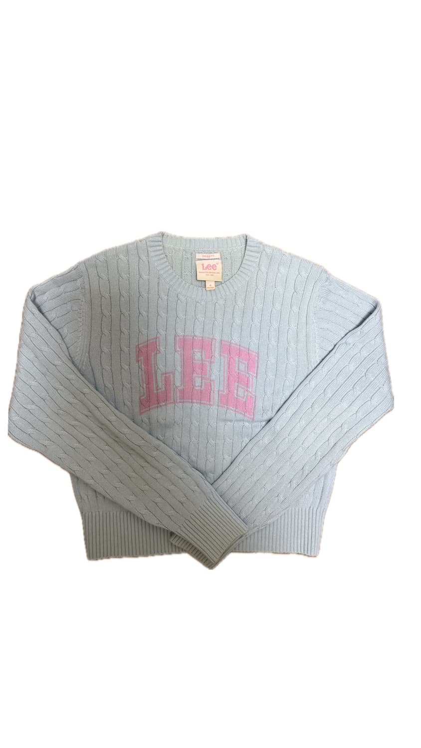 LEE 하늘색 케이블 니트 상품이미지3