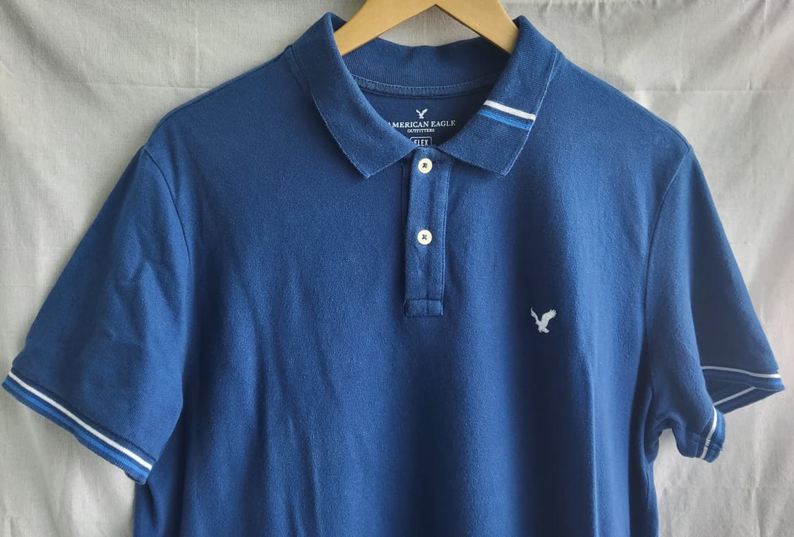 AMERICAN EAGLE 아메리칸이글 공용 반팔 카라티 L 코튼 피케티 상품이미지3