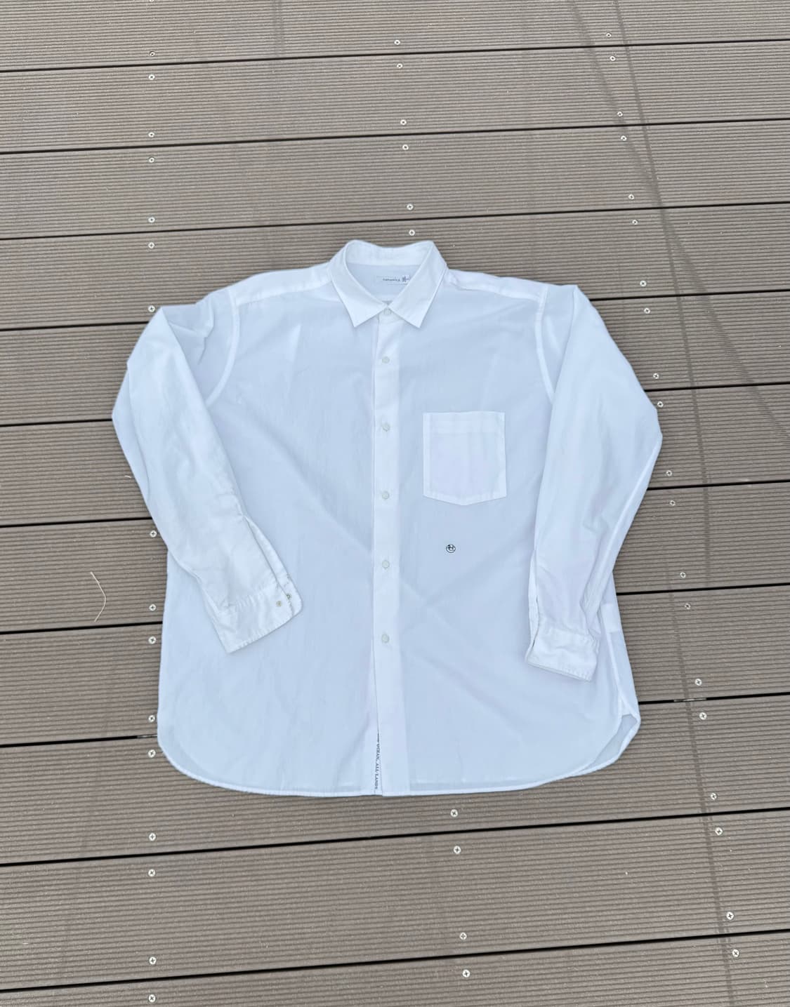 (L)나나미카 레귤러 칼라 윈드 화이트 셔츠 상품이미지1