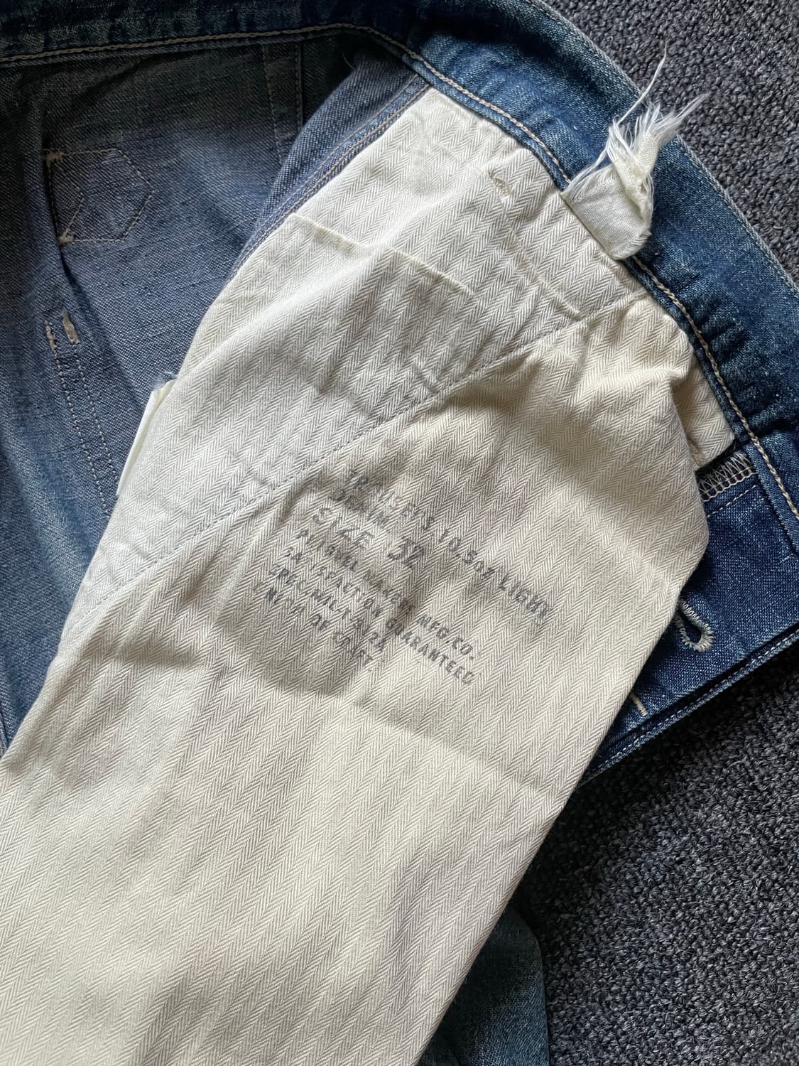 올드 피그벨 데님 밀트라우저 (실사이즈30-31) 상품이미지6