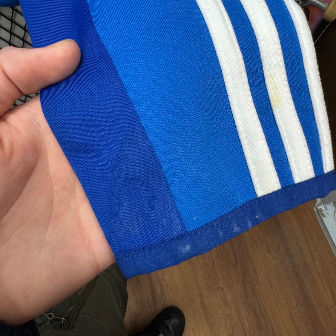 아디다스 오리지널 빈티지 트랙자켓 전면 배색 로고 포인트 블루 상품이미지7