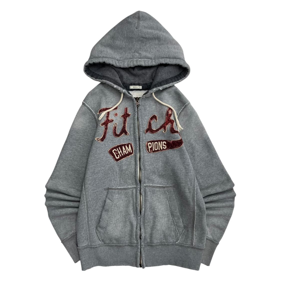 아베크롬비 와인 센터로고 그레이 후드집업 M 상품이미지3