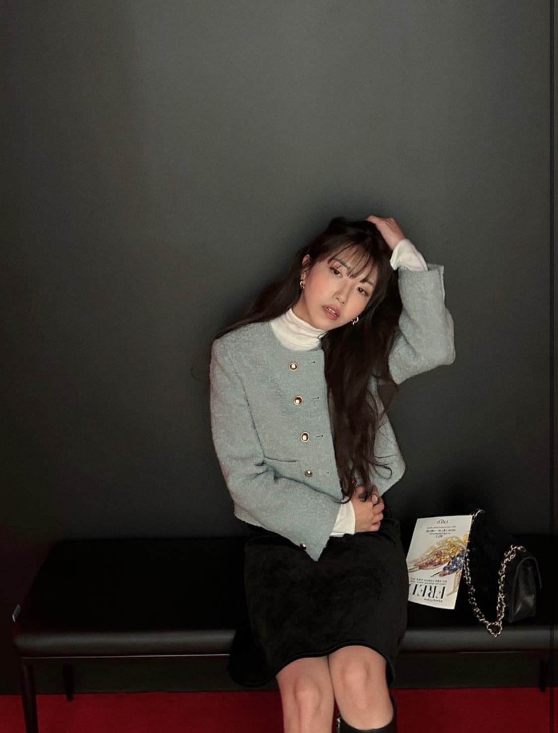 제이투유 아카이브 제이투유 벨벳 미디스커트 m(새상품) 상품이미지2