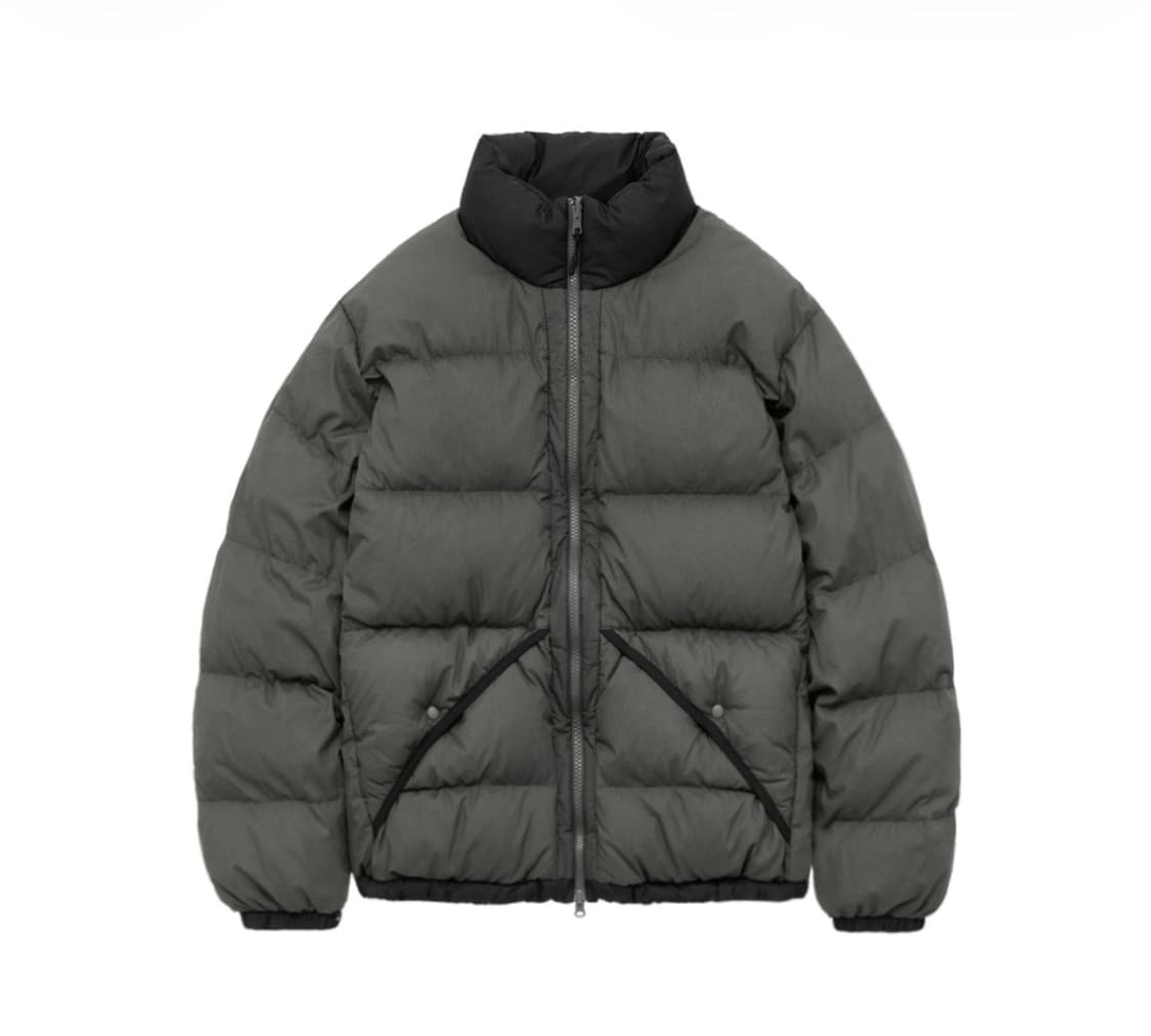 4) 폴리테루 리버시블 푸퍼 자켓 세이지 차콜체크 패딩 상품이미지1