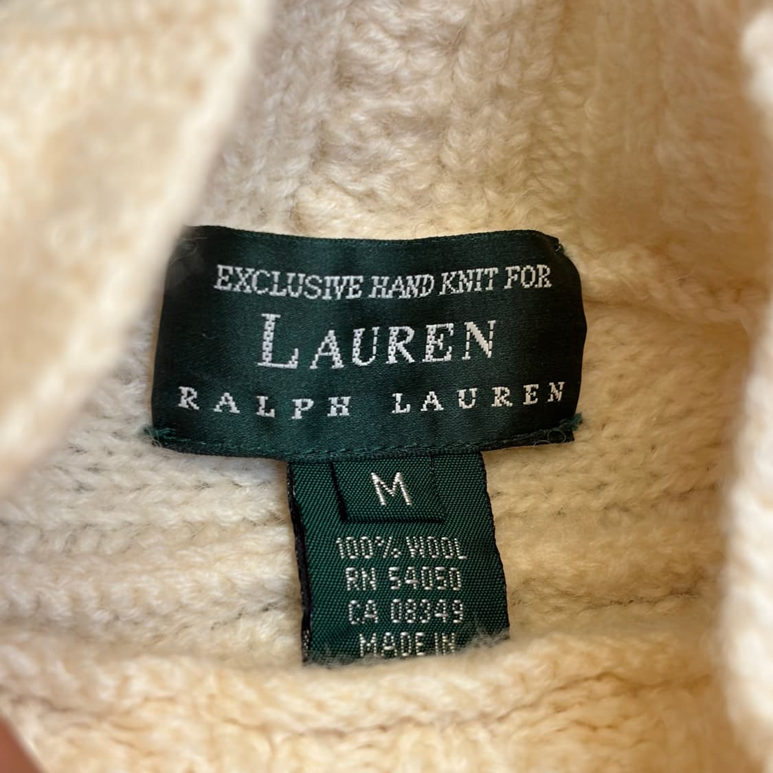 90s USA 빈티지 폴로 랄프로렌 피셔맨 니트 헤비코튼 꽈베기니트  상품이미지4
