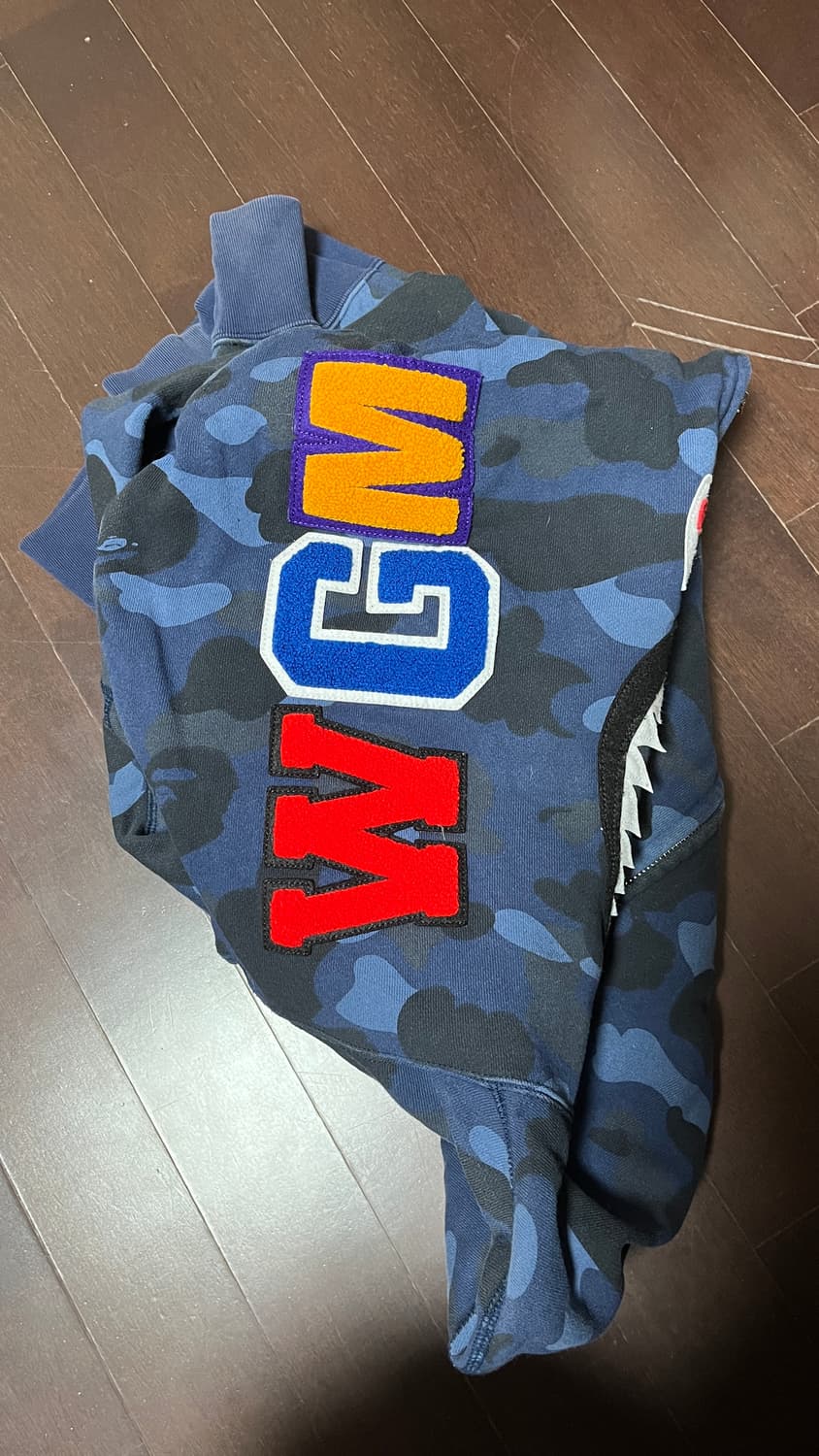 베이프 샤크후드 청계 네이비 XL 네고가능 상품이미지3