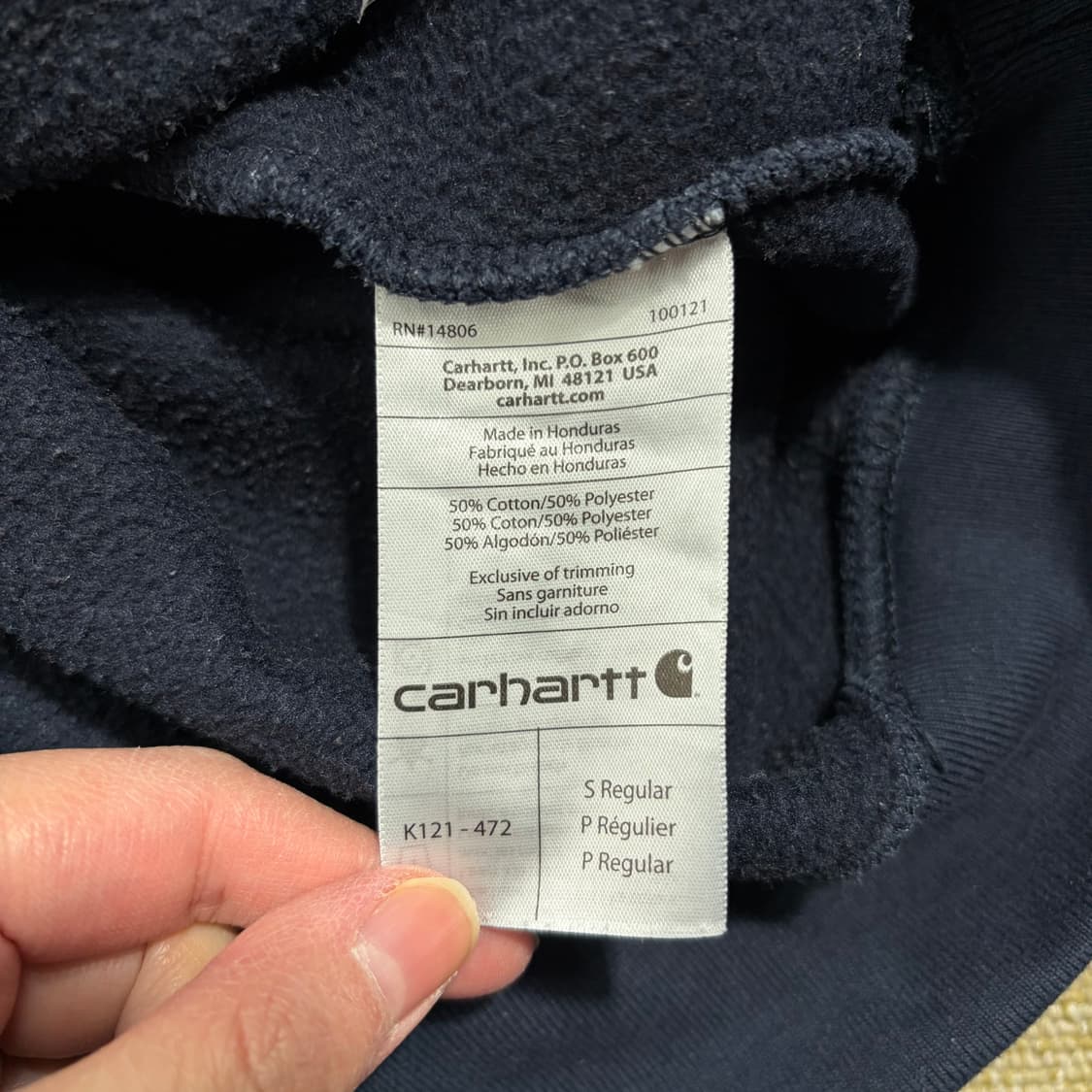칼하트 후드티 네이비(S) 상품이미지4